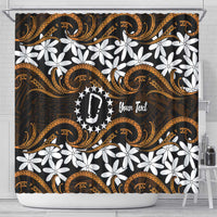 Personalised Cook Islands Rakahanga Shower Curtain Tiare Maori Polynesian Waves Tattoo LT14 - Polynesian Pride