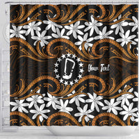 Personalised Cook Islands Rakahanga Shower Curtain Tiare Maori Polynesian Waves Tattoo LT14 - Polynesian Pride