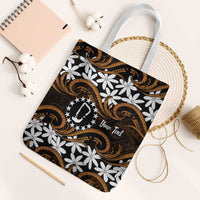 Personalised Cook Islands Rakahanga Tote Bag Tiare Maori Polynesian Waves Tattoo LT14 White Strap One Size Orange - Polynesian Pride