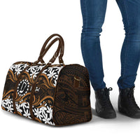 Personalised Cook Islands Rakahanga Travel Bag Tiare Maori Polynesian Waves Tattoo LT14 - Polynesian Pride