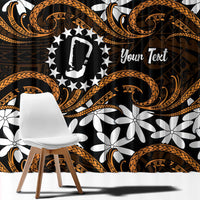 Personalised Cook Islands Rakahanga Window Curtain Tiare Maori Polynesian Waves Tattoo LT14 - Polynesian Pride