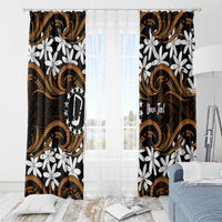 Personalised Cook Islands Rakahanga Window Curtain Tiare Maori Polynesian Waves Tattoo LT14 - Polynesian Pride