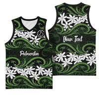 Personalised Cook Islands Palmerston Basketball Jersey Tiare Maori Polynesian Waves Tattoo