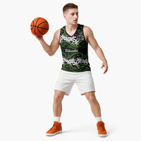 Personalised Cook Islands Palmerston Basketball Jersey Tiare Maori Polynesian Waves Tattoo