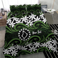 Personalised Cook Islands Palmerston Bedding Set Tiare Maori Polynesian Waves Tattoo LT14 - Polynesian Pride