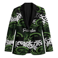 Personalised Cook Islands Palmerston Blazer Tiare Maori Polynesian Waves Tattoo LT14 Unisex Green - Polynesian Pride
