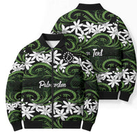 Personalised Cook Islands Palmerston Bomber Puffer Jacket Tiare Maori Polynesian Waves Tattoo LT14 - Polynesian Pride
