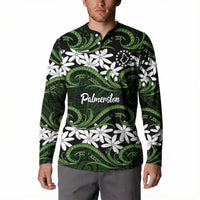 Personalised Cook Islands Palmerston Button Sweatshirt Tiare Maori Polynesian Waves Tattoo LT14 - Polynesian Pride