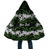 Personalised Cook Islands Palmerston Cloak Tiare Maori Polynesian Waves Tattoo LT14 Unisex Green - Polynesian Pride