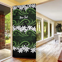 Personalised Cook Islands Palmerston Door Cover Tiare Maori Polynesian Waves Tattoo LT14 - Polynesian Pride