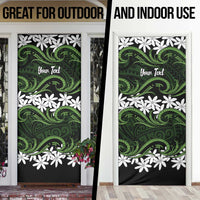 Personalised Cook Islands Palmerston Door Cover Tiare Maori Polynesian Waves Tattoo LT14 - Polynesian Pride