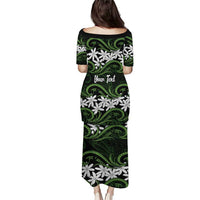 Personalised Cook Islands Palmerston Family Matching Puletasi and Hawaiian Shirt Tiare Maori Polynesian Waves Tattoo