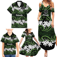 Personalised Cook Islands Palmerston Family Matching Summer Maxi Dress and Hawaiian Shirt Tiare Maori Polynesian Waves Tattoo