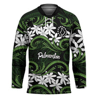 Personalised Cook Islands Palmerston Hockey Jersey Tiare Maori Polynesian Waves Tattoo LT14 Unisex Green - Polynesian Pride