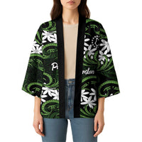 Personalised Cook Islands Palmerston Kimono Tiare Maori Polynesian Waves Tattoo