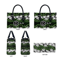 Personalised Cook Islands Palmerston Leather Bag Tiare Maori Polynesian Waves Tattoo LT14 - Polynesian Pride