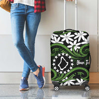 Personalised Cook Islands Palmerston Luggage Cover Tiare Maori Polynesian Waves Tattoo LT14 - Polynesian Pride