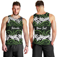 Personalised Cook Islands Palmerston Men Tank Top Tiare Maori Polynesian Waves Tattoo LT14 - Polynesian Pride