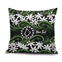 Personalised Cook Islands Palmerston Pillow Cover Tiare Maori Polynesian Waves Tattoo LT14 Green - Polynesian Pride