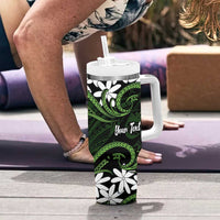Personalised Cook Islands Palmerston Tumbler With Handle Tiare Maori Polynesian Waves Tattoo LT14 - Polynesian Pride