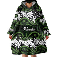 Personalised Cook Islands Palmerston Wearable Blanket Hoodie Tiare Maori Polynesian Waves Tattoo LT14 - Polynesian Pride