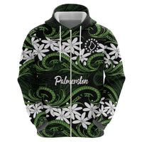 Personalised Cook Islands Palmerston Zip Hoodie Tiare Maori Polynesian Waves Tattoo LT14 - Polynesian Pride