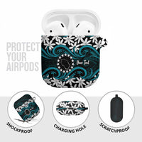 Personalised Cook Islands Penrhyn Atoll AirPods Case Tiare Maori Polynesian Waves Tattoo LT14 - Polynesian Pride