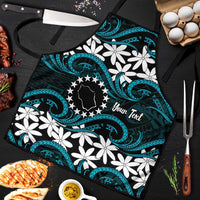 Personalised Cook Islands Penrhyn Atoll Apron Tiare Maori Polynesian Waves Tattoo LT14 Blue - Polynesian Pride
