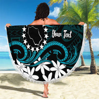 Personalised Cook Islands Penrhyn Atoll Beach Blanket Tiare Maori Polynesian Waves Tattoo LT14 - Polynesian Pride