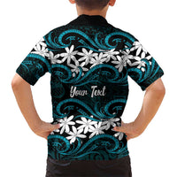 Personalised Cook Islands Penrhyn Atoll Family Matching Summer Maxi Dress and Hawaiian Shirt Tiare Maori Polynesian Waves Tattoo