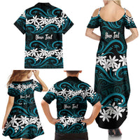 Personalised Cook Islands Penrhyn Atoll Family Matching Summer Maxi Dress and Hawaiian Shirt Tiare Maori Polynesian Waves Tattoo