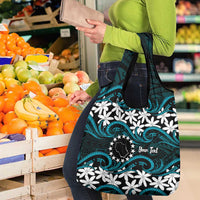 Personalised Cook Islands Penrhyn Atoll Grocery Bag Tiare Maori Polynesian Waves Tattoo LT14 - Polynesian Pride