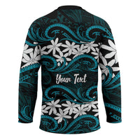 Personalised Cook Islands Penrhyn Atoll Hockey Jersey Tiare Maori Polynesian Waves Tattoo LT14 - Polynesian Pride