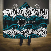 Personalised Cook Islands Penrhyn Atoll Hooded Blanket Tiare Maori Polynesian Waves Tattoo LT14 - Polynesian Pride