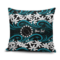 Personalised Cook Islands Penrhyn Atoll Pillow Cover Tiare Maori Polynesian Waves Tattoo LT14 Blue - Polynesian Pride
