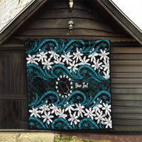 Personalised Cook Islands Penrhyn Atoll Quilt Tiare Maori Polynesian Waves Tattoo LT14 - Polynesian Pride