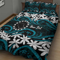 Personalised Cook Islands Penrhyn Atoll Quilt Bed Set Tiare Maori Polynesian Waves Tattoo LT14 - Polynesian Pride