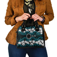 Personalised Cook Islands Penrhyn Atoll Shoulder Handbag Tiare Maori Polynesian Waves Tattoo LT14 - Polynesian Pride