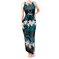 Personalised Cook Islands Penrhyn Atoll Tank Maxi Dress Tiare Maori Polynesian Waves Tattoo