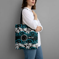 Personalised Cook Islands Penrhyn Atoll Tote Bag Tiare Maori Polynesian Waves Tattoo LT14 - Polynesian Pride