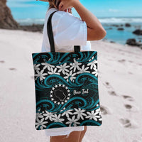 Personalised Cook Islands Penrhyn Atoll Tote Bag Tiare Maori Polynesian Waves Tattoo LT14 - Polynesian Pride