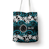 Personalised Cook Islands Penrhyn Atoll Tote Bag Tiare Maori Polynesian Waves Tattoo LT14 - Polynesian Pride