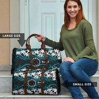 Personalised Cook Islands Penrhyn Atoll Travel Bag Tiare Maori Polynesian Waves Tattoo LT14 - Polynesian Pride