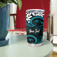 Personalised Cook Islands Penrhyn Atoll Tumbler Cup Tiare Maori Polynesian Waves Tattoo LT14 - Polynesian Pride