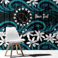 Personalised Cook Islands Penrhyn Atoll Window Curtain Tiare Maori Polynesian Waves Tattoo