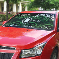 Personalised Cook Islands Mitiaro Auto Sun Shade Tiare Maori Polynesian Waves Tattoo LT14 - Polynesian Pride