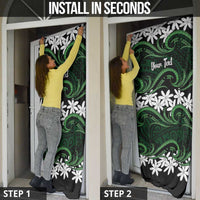 Personalised Cook Islands Mitiaro Door Cover Tiare Maori Polynesian Waves Tattoo LT14 - Polynesian Pride