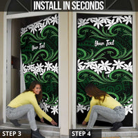 Personalised Cook Islands Mitiaro Door Cover Tiare Maori Polynesian Waves Tattoo LT14 - Polynesian Pride
