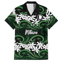 Personalised Cook Islands Mitiaro Hawaiian Shirt Tiare Maori Polynesian Waves Tattoo LT14 Green - Polynesian Pride
