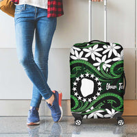 Personalised Cook Islands Mitiaro Luggage Cover Tiare Maori Polynesian Waves Tattoo LT14 - Polynesian Pride